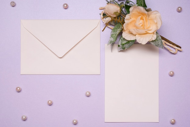 Concepto de papelería de invitación de boda