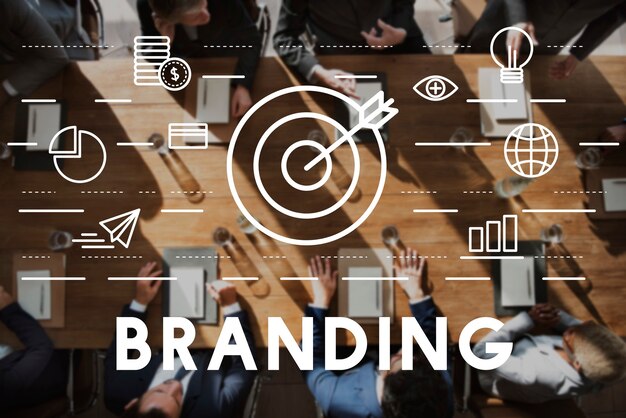 Concepto de perfil de valor de copyright de publicidad de marca