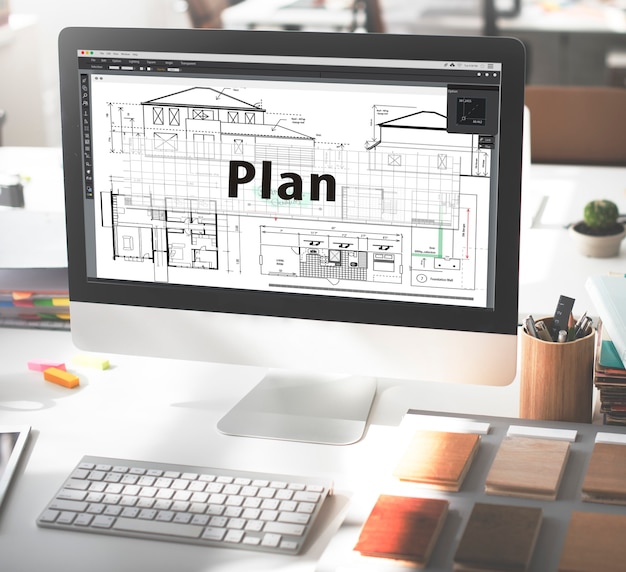 Foto gratuita concepto de planificación de diseño de tácticas de visión de estrategia de plan