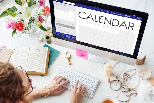 Concepto de planificador de organizador de fecha de calendario