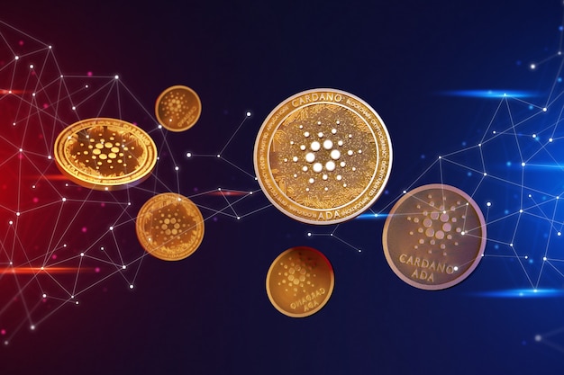 Foto gratuita concepto de plataforma de cadena de bloques cardano