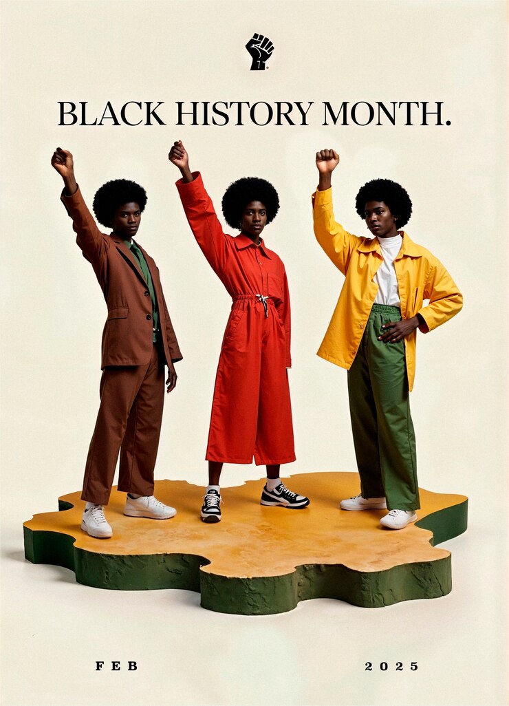 Foto gratuito concepto de portada del mes de la historia negra