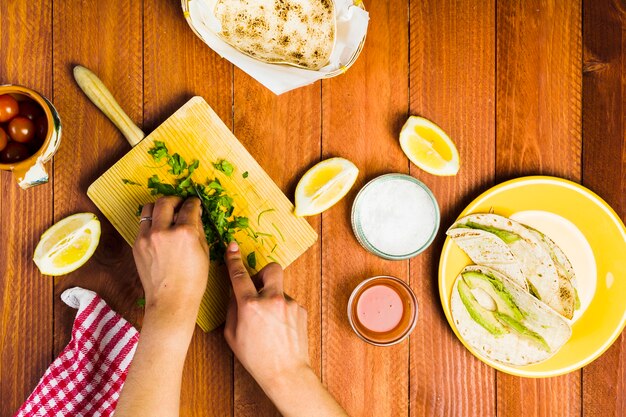 Concepto de preparación de comida mejicana