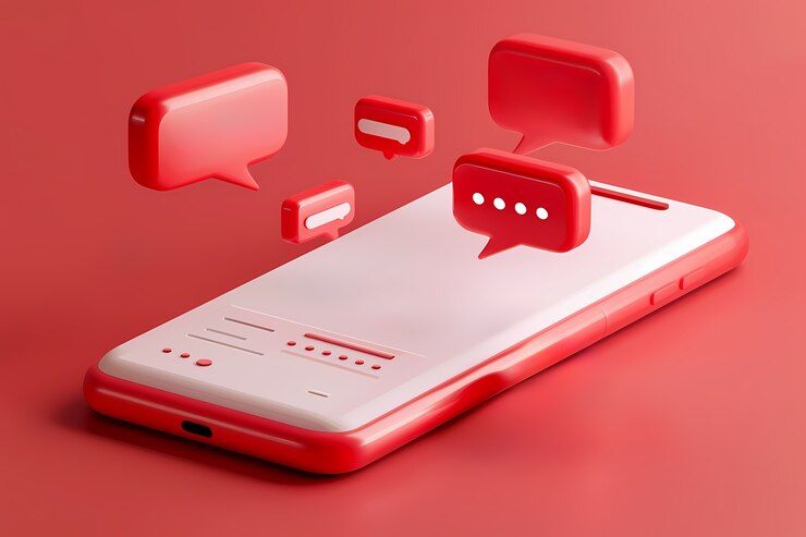 Foto gratuito concepto realista de redes sociales de teléfono en el estudio