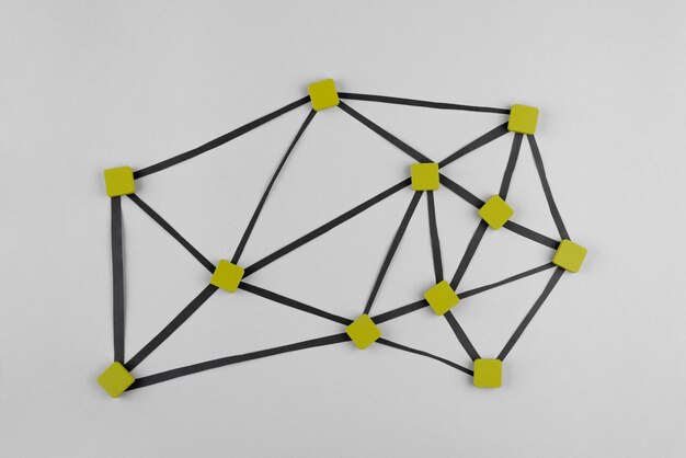 Concepto de red con cuadrados