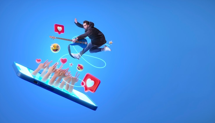 Concepto de redes sociales con dispositivo