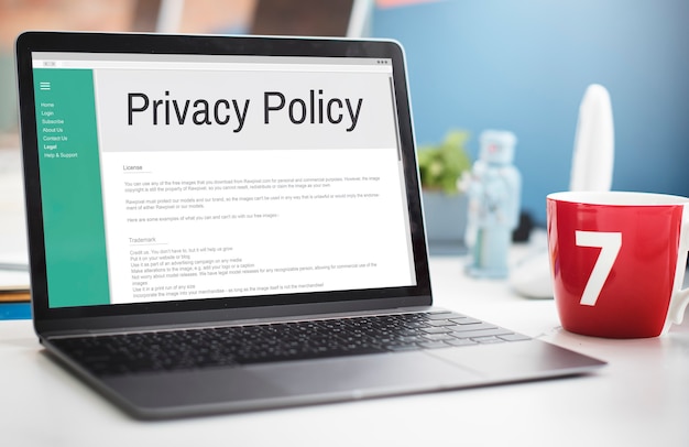Concepto de reglas de estrategia de principio de información de política de privacidad