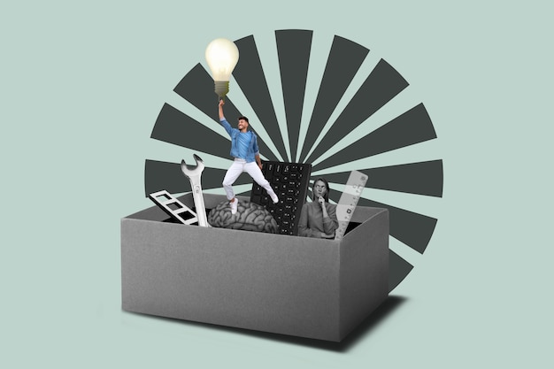 Concepto de resolución de problemas con caja de herramientas