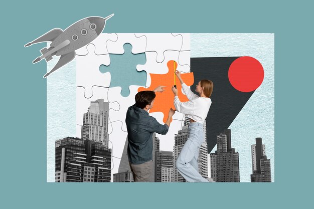 Concepto de resolución de problemas con rompecabezas