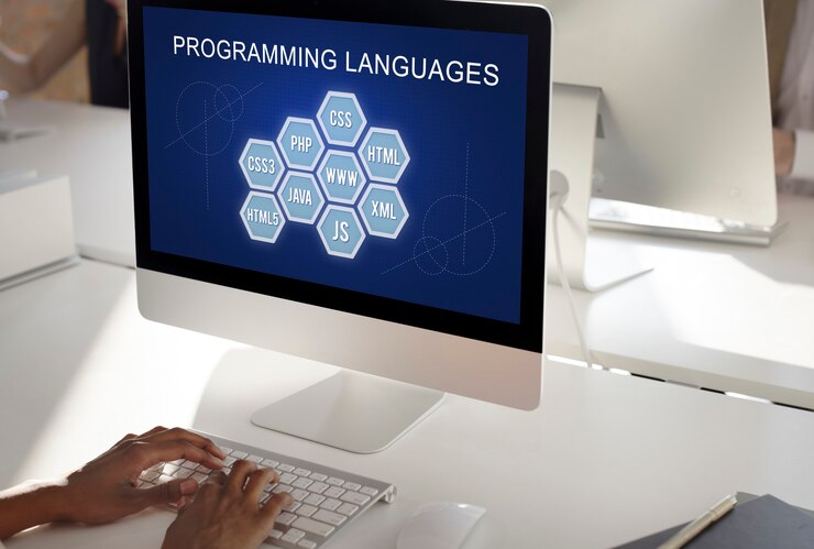 Foto gratuito concepto de software de desarrollador de codificación de lenguaje de programación