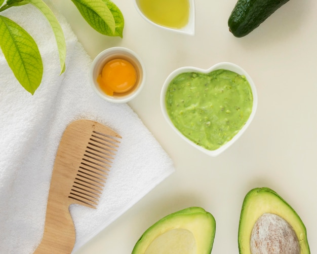 Concepto de spa de belleza y salud de aguacate