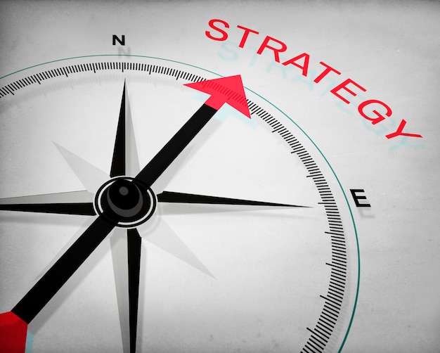 Concepto de táctica de proceso de planificación de visión de estrategia
