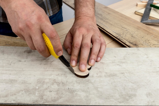 Foto gratuita concepto de taller de carpintería de primer plano