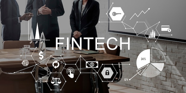 Concepto de tecnología de Internet financiera de inversión Fintech