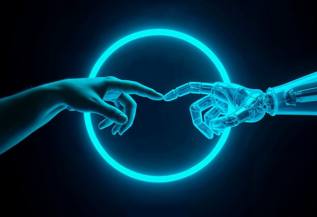 Concepto tecnológico con elemento futurista