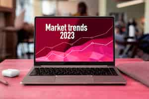 Foto gratuita concepto de tendencias de mercado con laptop