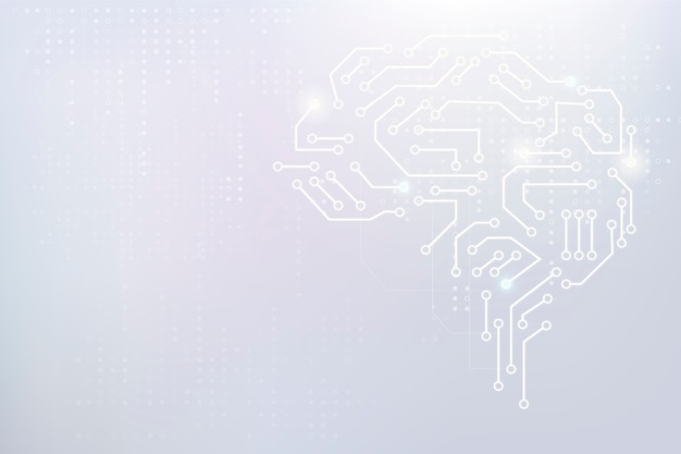 Concepto de transformación digital de fondo de cerebro de tecnología AI
