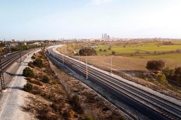 Foto gratuita concepto de transporte con ferrocarril