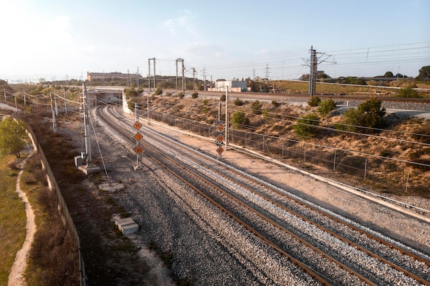 Concepto de transporte con ferrocarriles