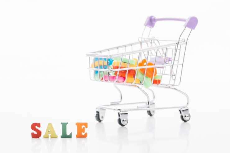 Foto gratuito concepto de venta de carrito de compras de viernes negro