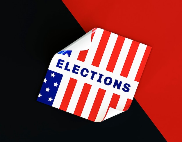 Concepto de voto de elecciones estadounidenses con bandera