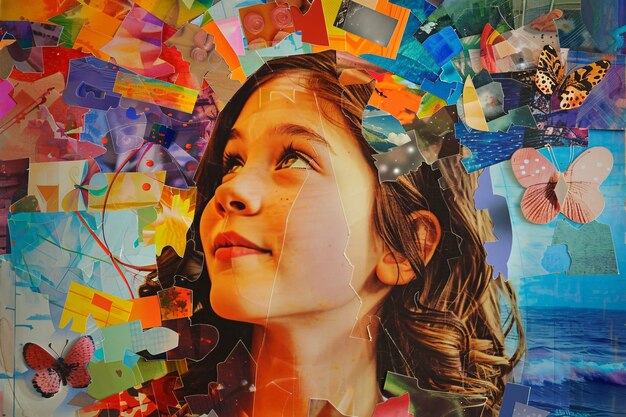 Concienciación sobre el día del autismo con un retrato colorido