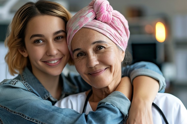 Foto gratuita concienciación sobre el día mundial del cáncer con el paciente.