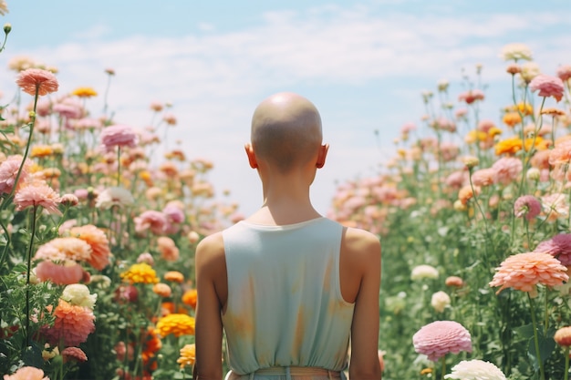 Foto gratuita concientización sobre el día mundial del cáncer con niños pequeños