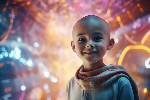 Foto gratuita concientización sobre el día mundial del cáncer con niños pequeños