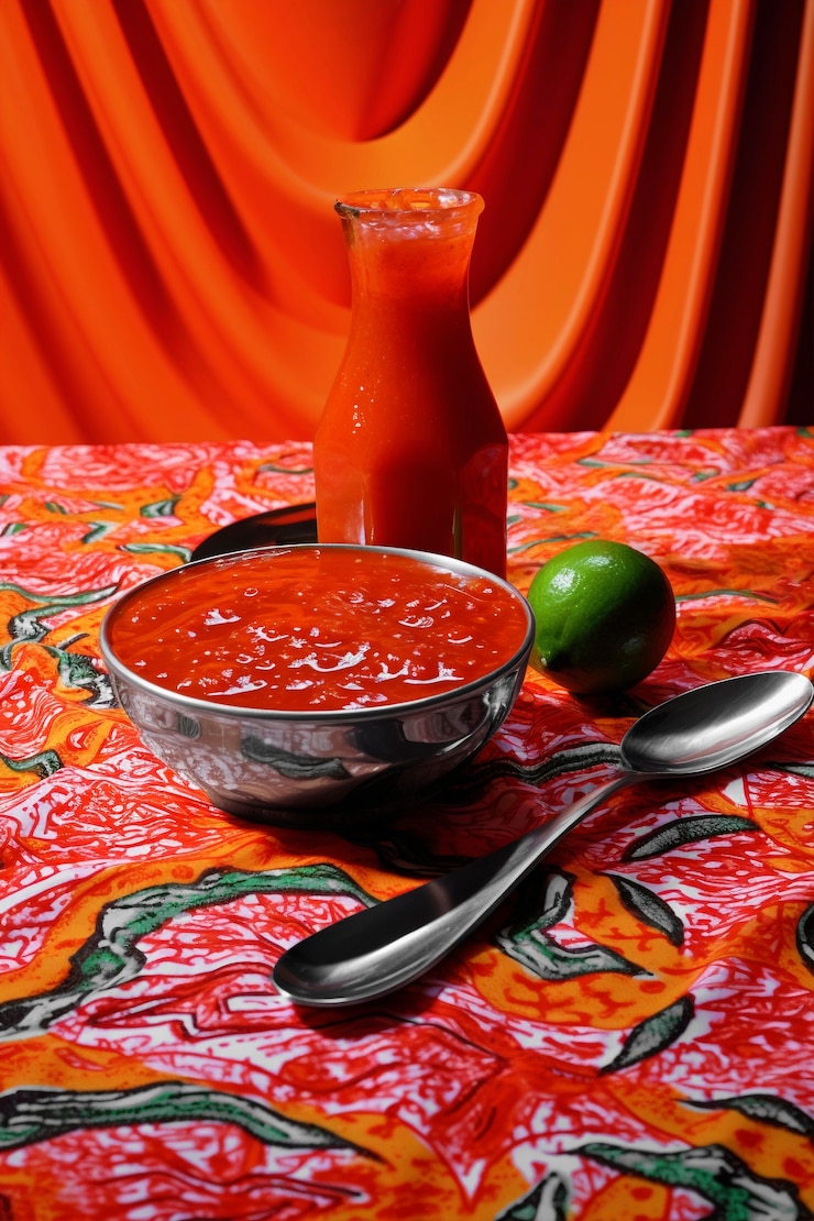 Foto gratuito condimento con sabor a base de tomate