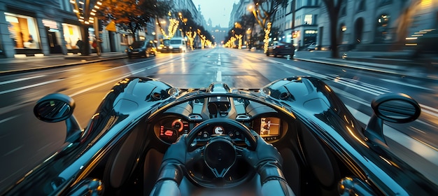 Conducción de automóviles modernos en la ciudad