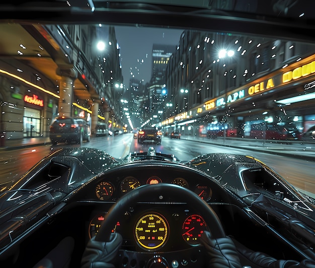 Conducción de automóviles modernos en la ciudad