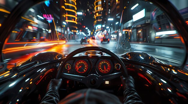 Conducción de automóviles modernos en la ciudad