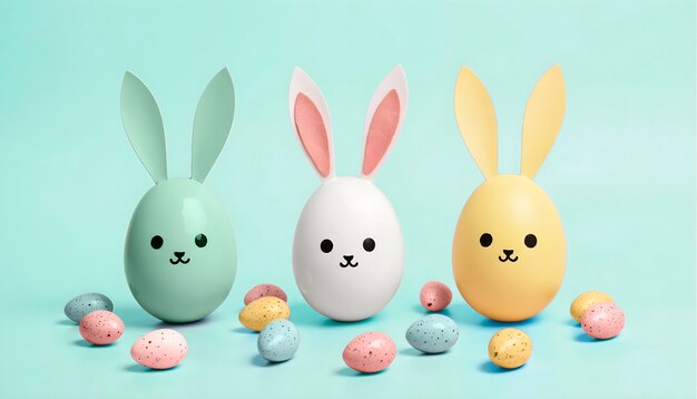 Conejo de Pascua y huevos