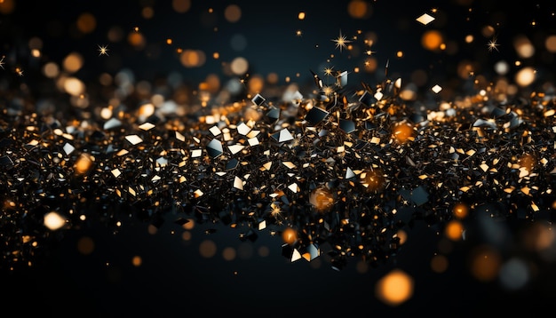 Confeti brillante ilumina la vibrante fiesta que celebra un nuevo año generada por inteligencia artificial