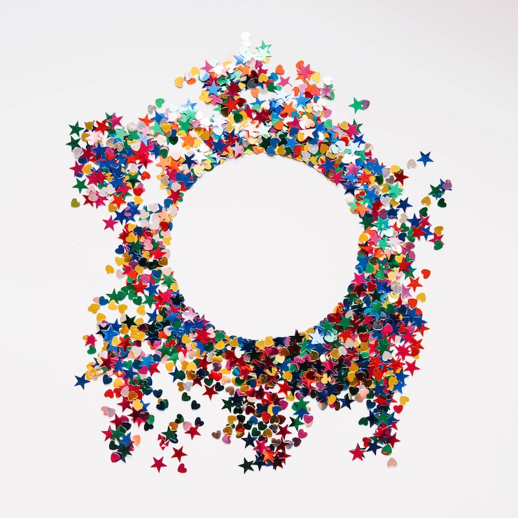 Foto gratuito confeti circular