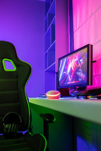 Configuración de juegos con auriculares en la silla