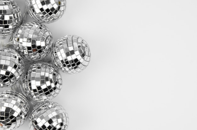 Conjunto de bolas de discoteca con espacio de copia