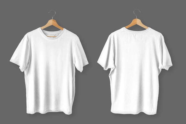 Conjunto de camisetas blancas aisladas