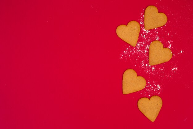 Conjunto de galletas de corazón