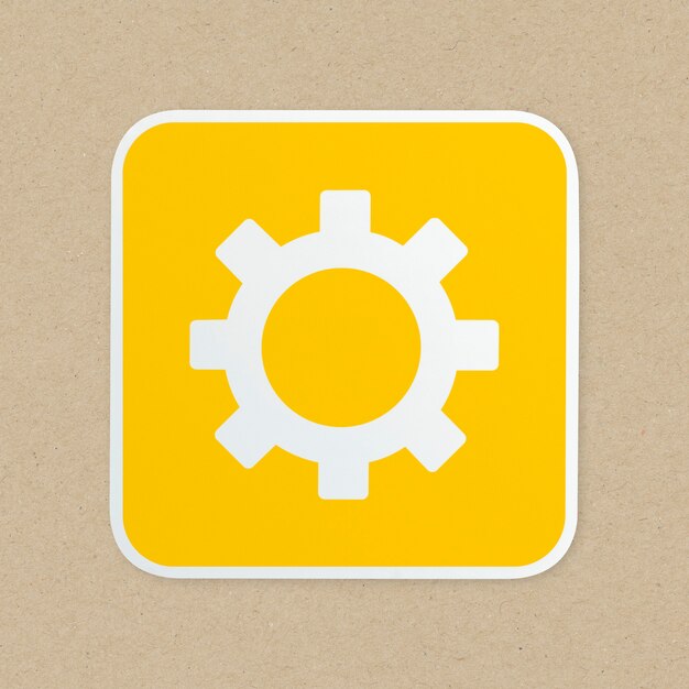 Conjunto de iconos de engranaje aislado en el fondo