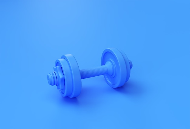 Conjunto de mancuernas de renderizado 3D, vista cercana detallada realista Elemento deportivo aislado de diseño de mancuernas de fitness.