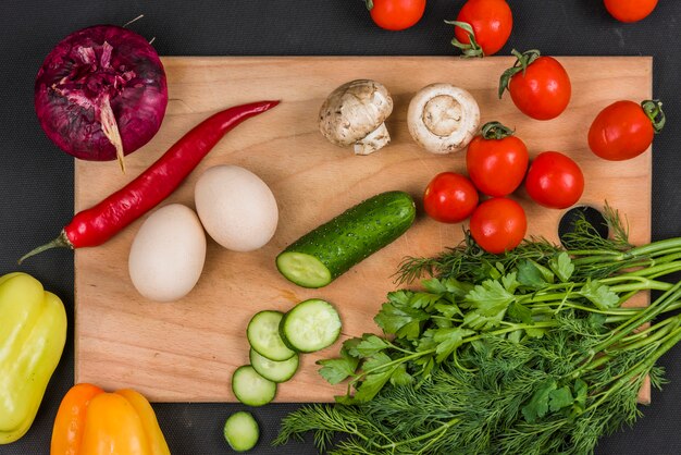 Conjunto de varias verduras