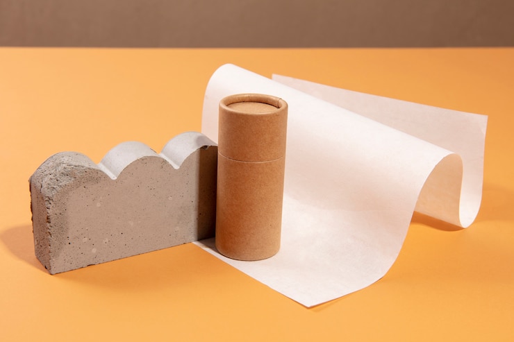 Foto gratuito contenedor de alto ángulo y papel blanco.