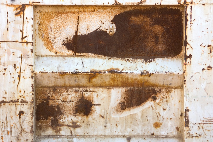 Foto gratuito contenedor de metal oxidado