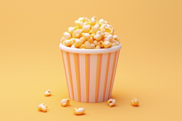 Foto gratuita copas de palomitas de maíz de cine en 3d