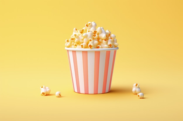 Foto gratuita copas de palomitas de maíz de cine en 3d