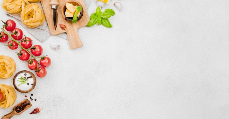 Foto gratuito copia-espacio ingredientes de comida italiana