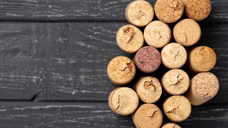 Foto gratuito copiar tapones de vino en la mesa