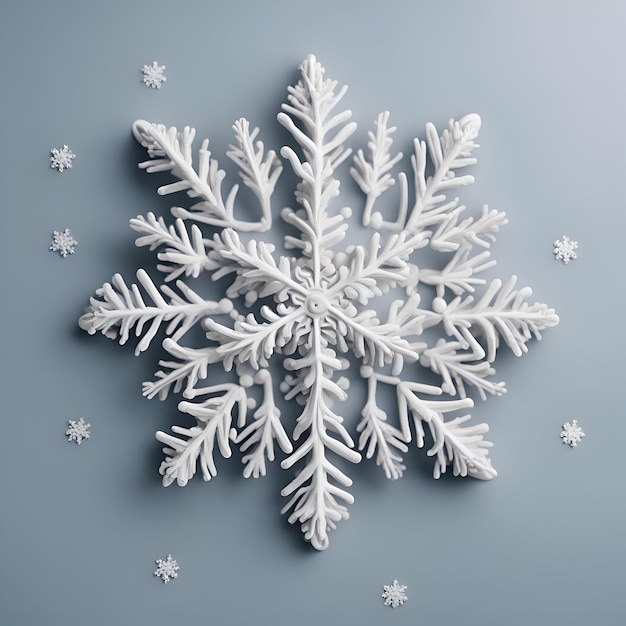 Foto gratuita copo de nieve de papel blanco sobre fondo azul concepto mínimo de invierno